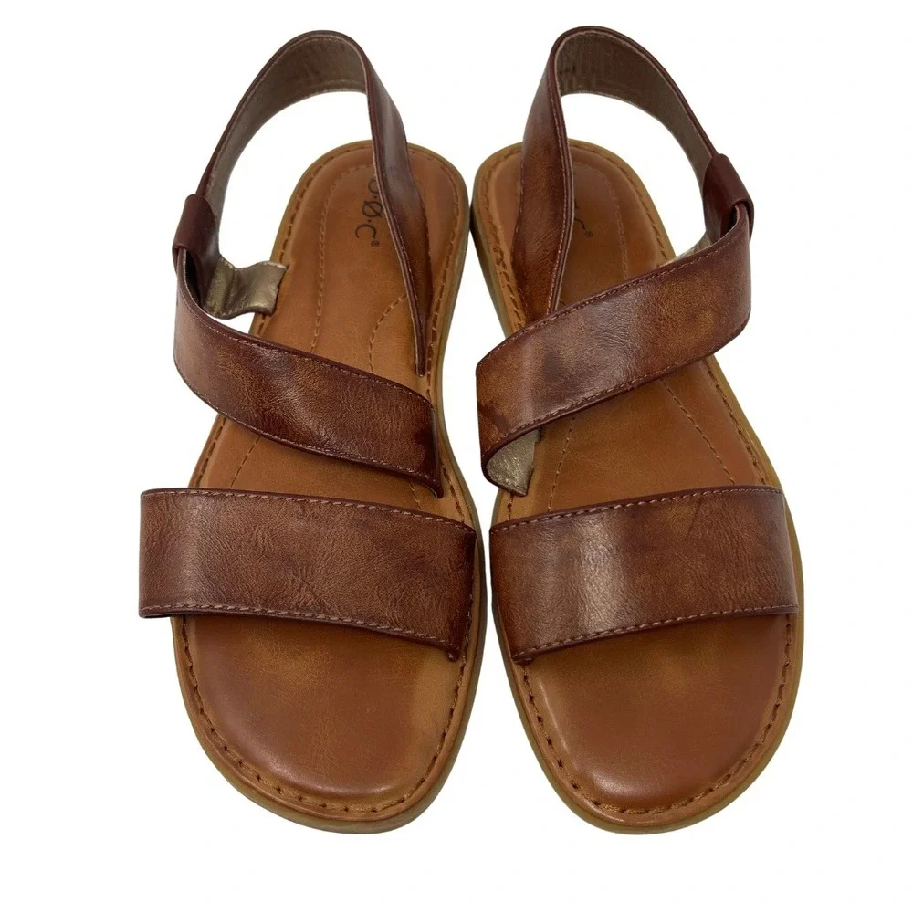 b.o.c Born Concept Brown Kacee Sandals Women's 9M Comfort Flat Casual Shoes